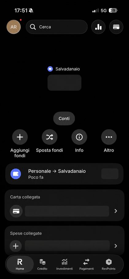 Salvadanaio Vaults nell'app Revolut