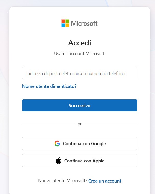 Login account Microsoft