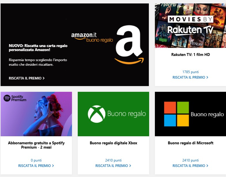 Premi Amazon Microsoft Rewards