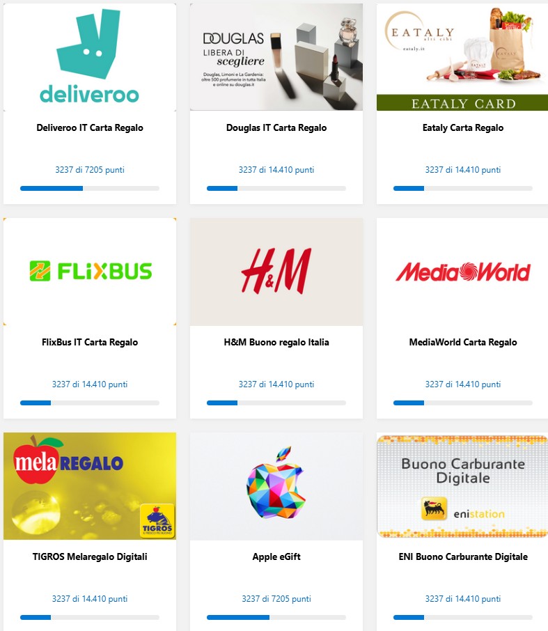 Premi vari Microsoft Rewards